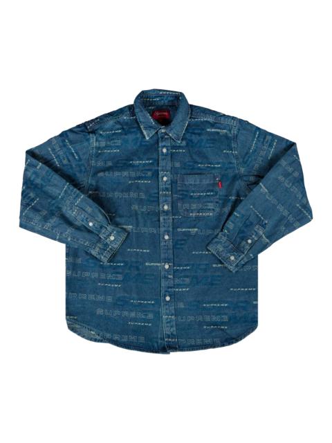 Supreme Supreme Dimensions Logo Denim Shirt 'Blue'