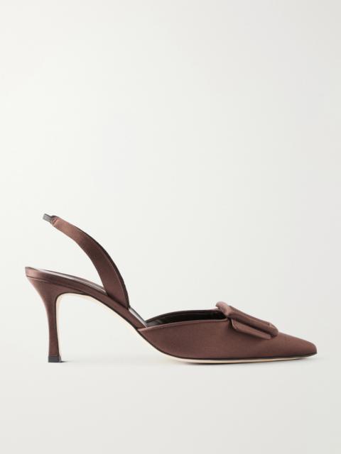 Manolo Blahnik + Emilia Wickstead Maysli 70 Satin Slingback Pumps