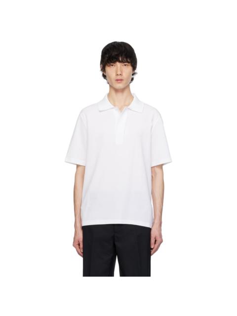 Lanvin White Spread Collar Polo