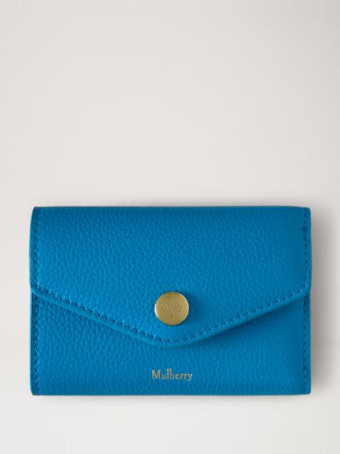 Mulberry Folded Multi-Card Wallet Portobello Blue Small Classic Grain