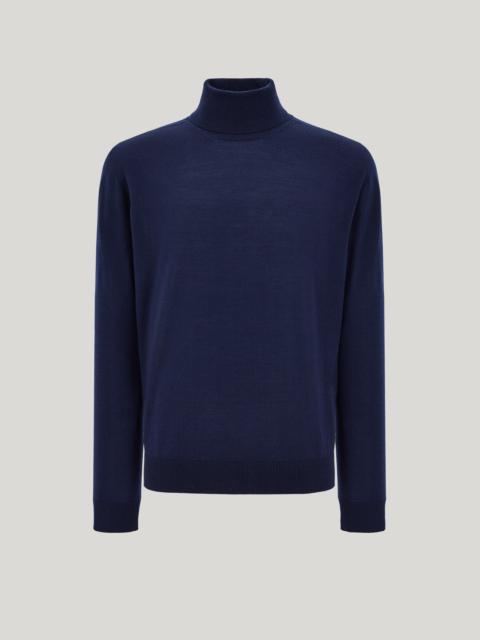 Canali CANALI NUVOLA NAVY BLUE SEAMLESS MERINO WOOL TURTLENECK
