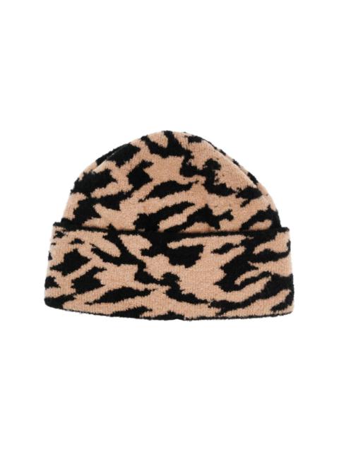 Nanushka animal print beanie hat