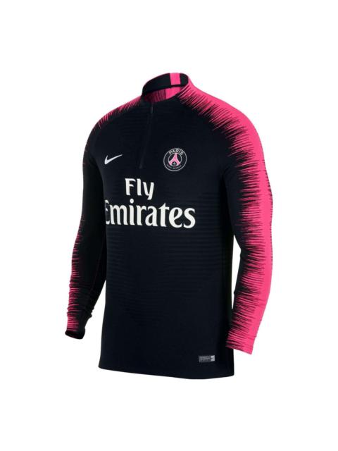 Nike Nike Contrasting Colors Alphabet Team Half Zipper Soccer Jacket 'Black Pink' 894192-011