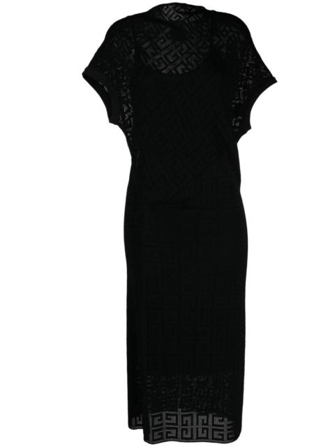 Givenchy 4G jacquard draped midi dress