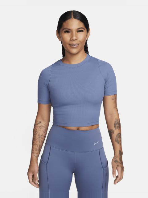 Nike Women's Zenvy Rib Dri-FIT Short-Sleeve Cropped Top