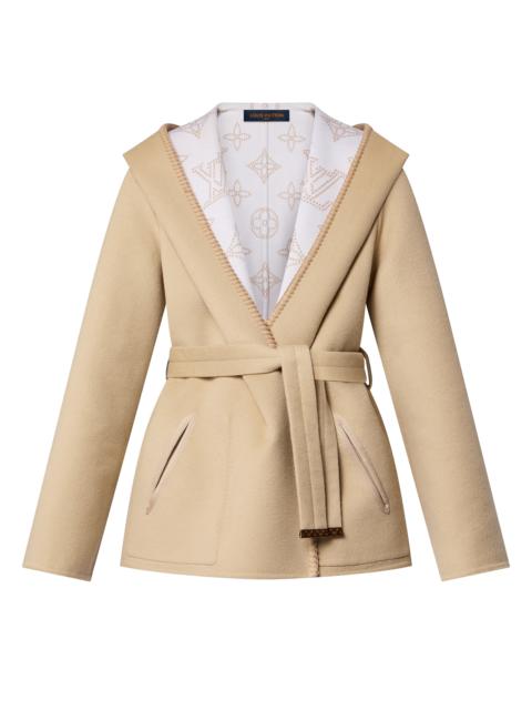 Louis Vuitton Reversible Signature Short Hooded Wrap Coat