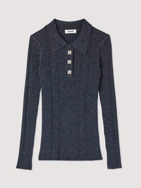 Sandro Knit sweater with jewel buttons