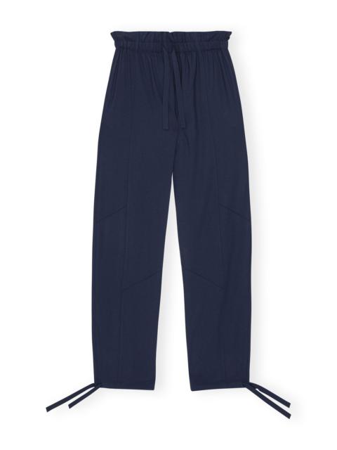 GANNI BLUE LIGHT ELASTICATED WAIST PANTS