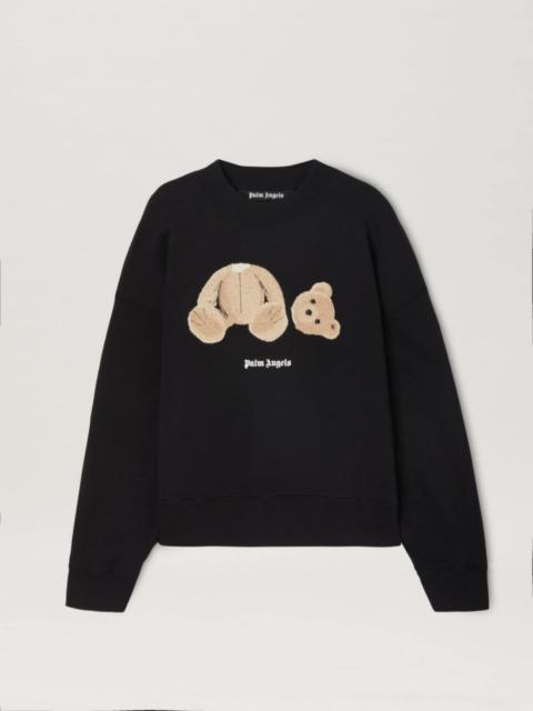 Bear motif crew-neck sweatshirt