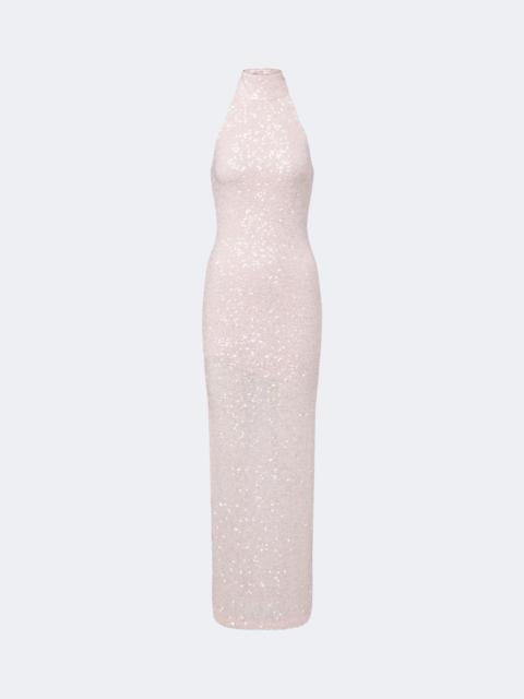 ROTATE Sequined halterneck gown