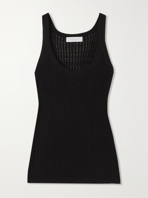 GABRIELA HEARST Nevin pointelle-knit cashmere and silk-blend tank Black