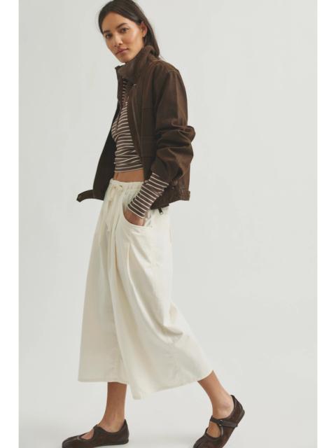 FREE PEOPLE Telluride Wide-Leg Crop Pull-On Solid Pants
