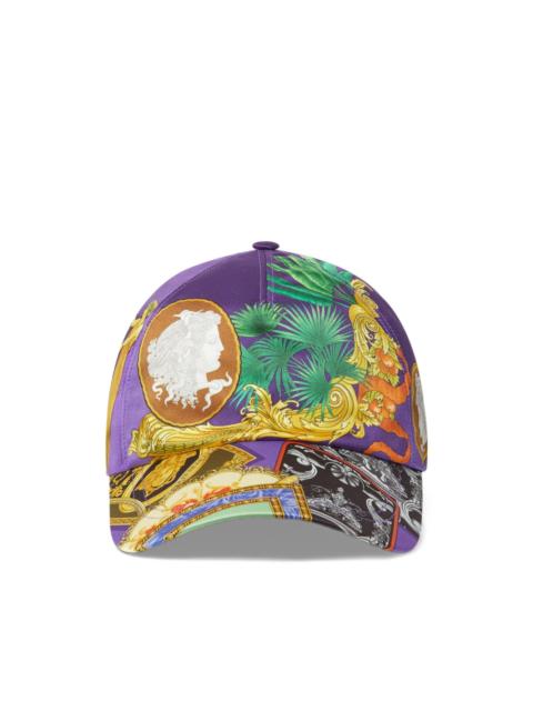 VERSACE patchwork-print cap