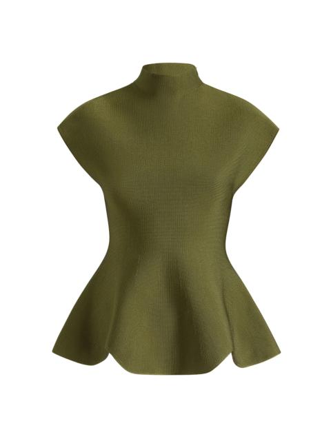 KHAITE Andra Knit Top olive