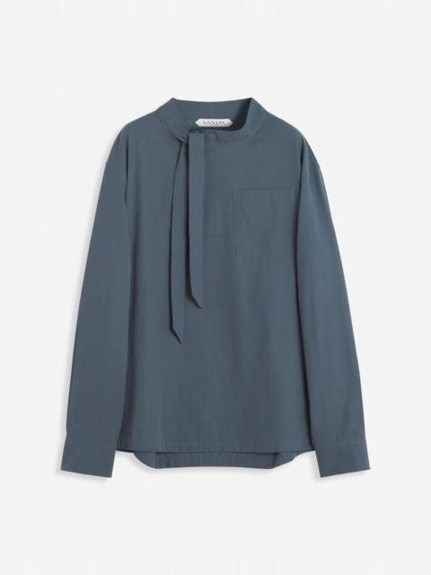 Lanvin FLUID COTTON ASCOT COLLAR TOP