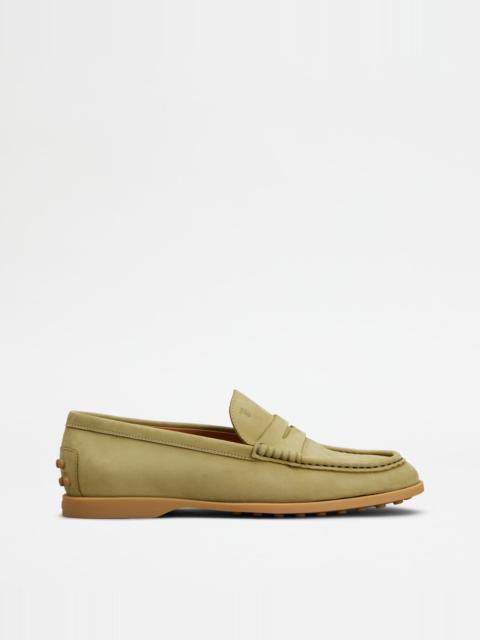 Tod's LOAFERS IN NUBUCK - GREEN