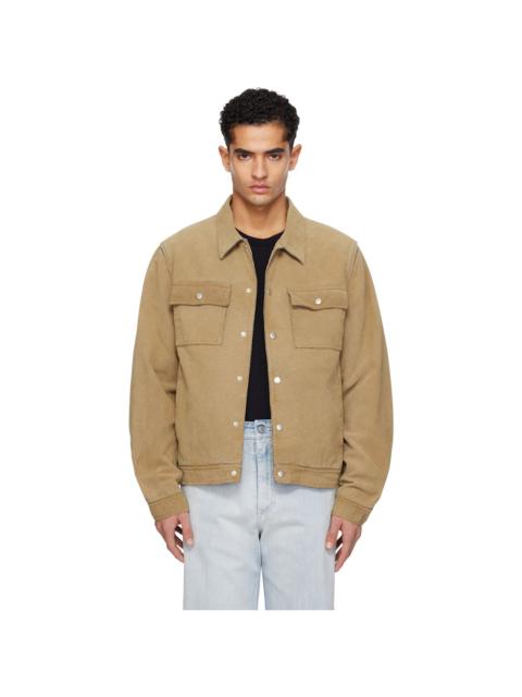 MM6 Maison Margiela Beige Trucker Faux-Suede Jacket