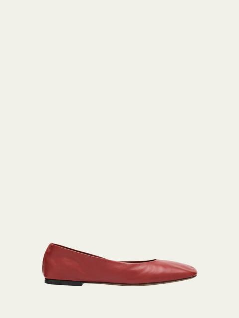 The Row Lambskin Leather Ballerina Flats