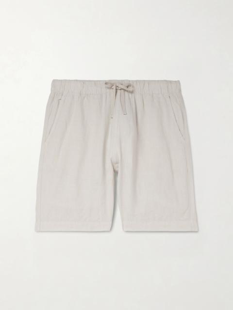 Hartford Joggy Straight-Leg Linen Bermuda Shorts