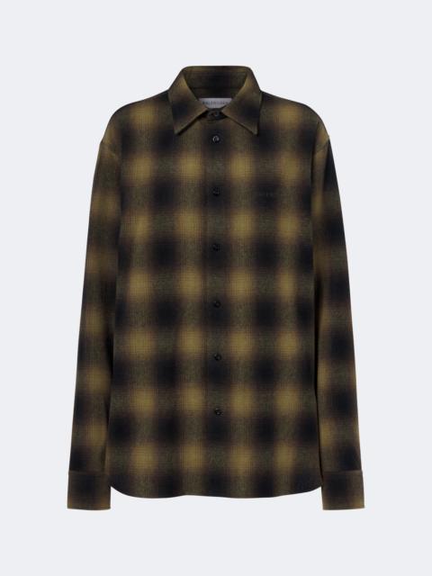 BALENCIAGA Checked wool-blend flannel overshirt