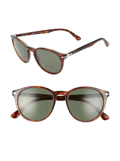 52mm Round Sunglasses in Brown/Green