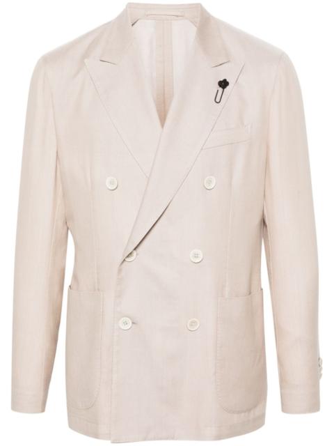 LARDINI peak-lapels double-breasted blazer