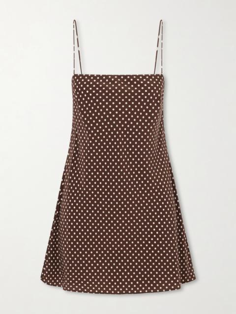 MATTEAU Polka-dot Silk-crepe De Chine Mini Dress