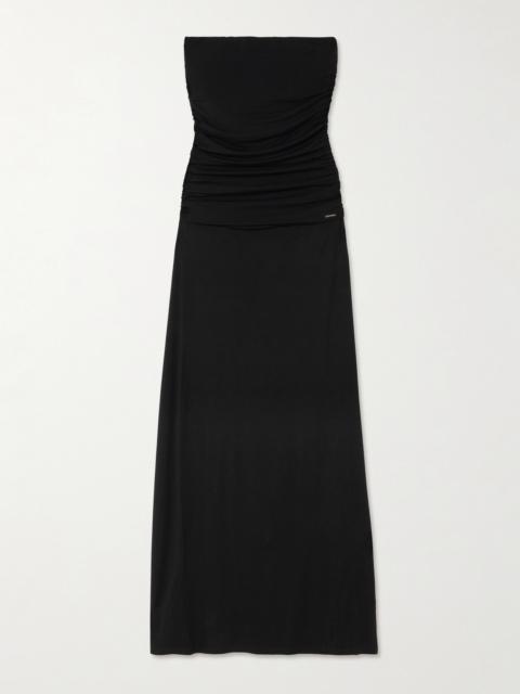 MELISSA ODABASH Rae Strapless Ruched Stretch-jersey Maxi Dress