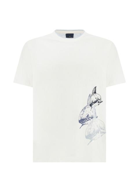 Paul & Shark shark-print cotton jersey T-shirt