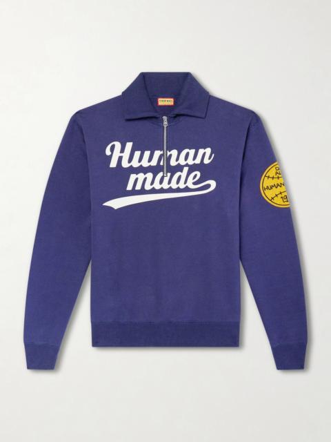 Human Made Logo-Print Cotton-Jersey Zip-Up Sweatshirt