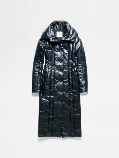 Tod's QUILTED COAT IN LEATHER - BLACK