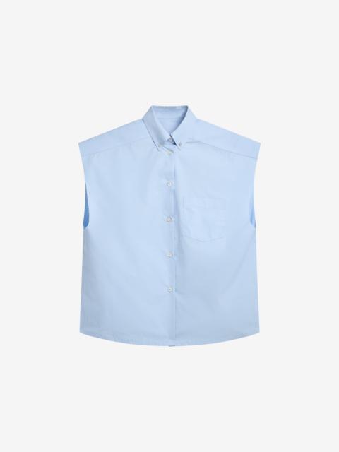 The Frankie Shop Quenin Sleeveless Button Down Shirt - Light Blue