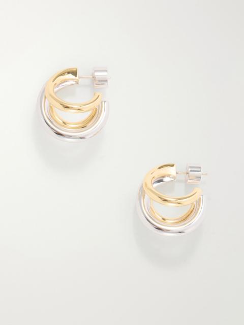 JENNIFER FISHER Triple Lilly 10-karat gold and sterling silver-plated brass earrings Gold