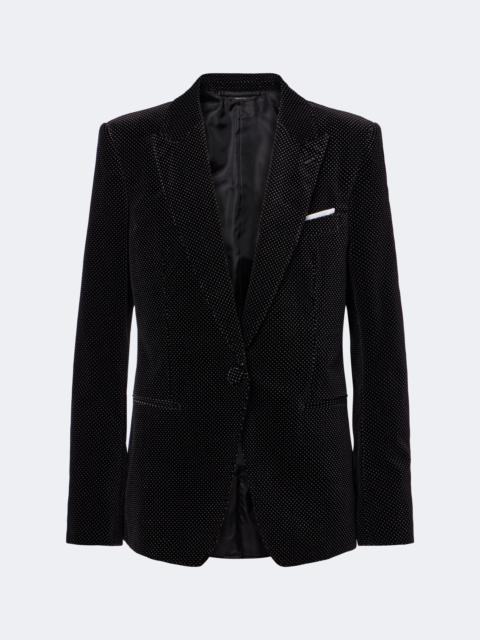 TOM FORD Polka-dot cotton velvet blazer