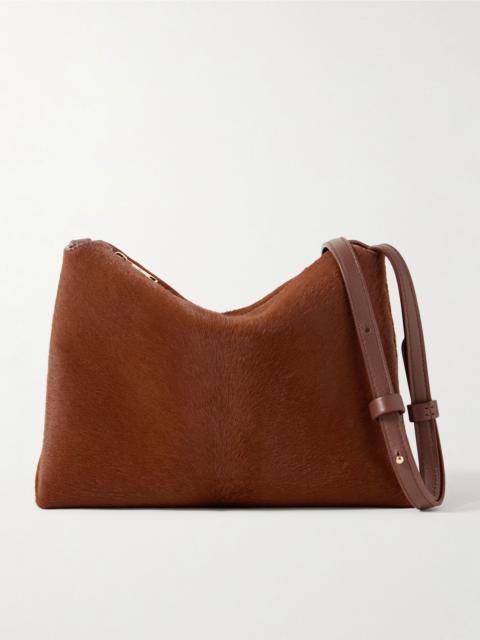 KHAITE Lina medium calf hair shoulder bag Brown