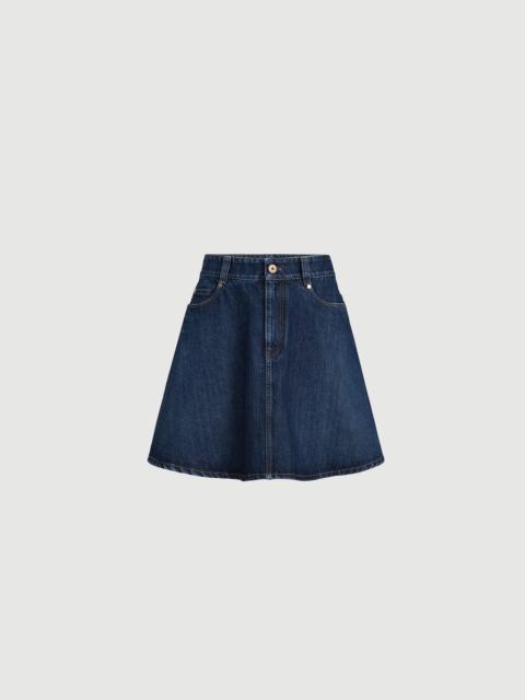 Brunello Cucinelli Authentic denim mini skirt with monili