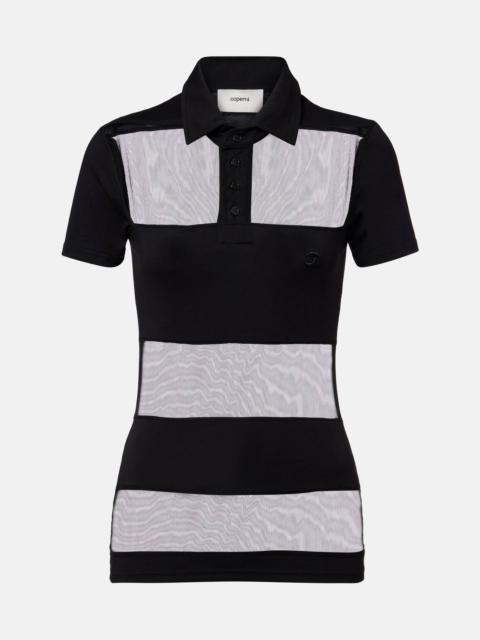 Paneled cotton-blend crop top