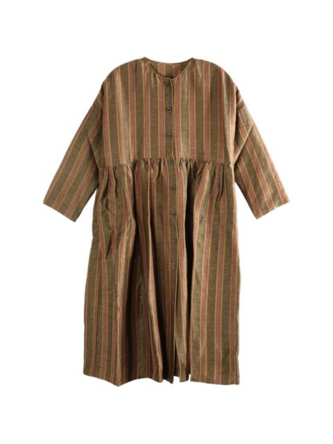 UMA WANG striped buttoned midi dress