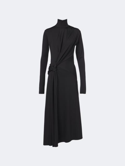 Victoria Beckham Letice gathered turtleneck jersey midi dress
