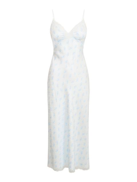 LoveShackFancy Manuela Silk Dress blue