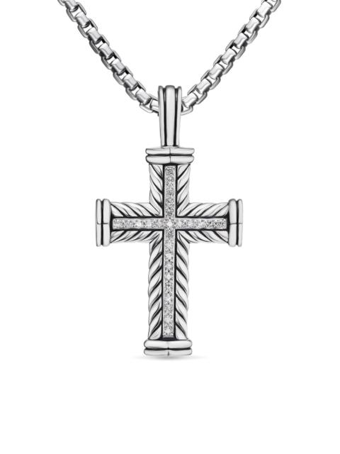 DAVID YURMAN Men's Chevron Cross Pendant in Sterling Silver - Diamond