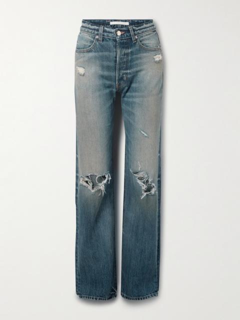 RÙADH The Agnes Distressed Mid-rise Straight-leg Jeans