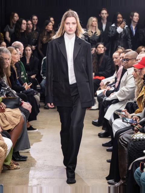 Proenza Schouler Bronte Jacket in Wool Twill Suiting with Organza