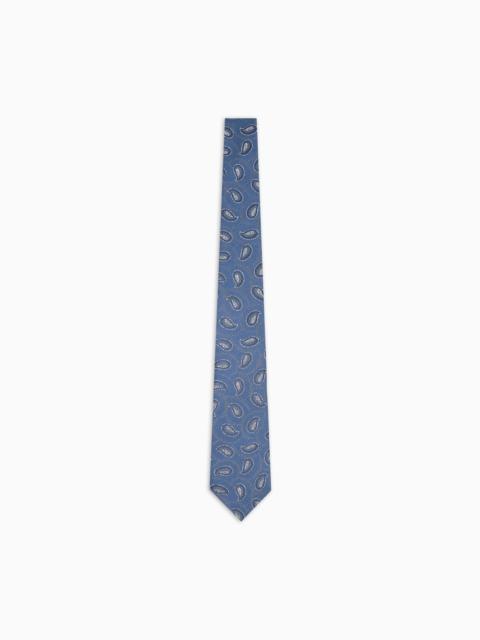 GIORGIO ARMANI PAISLEY JACQUARD SILK TIE