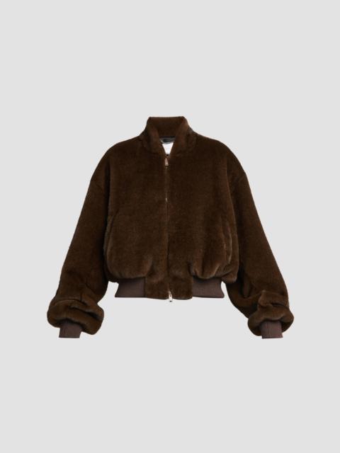 Stella McCartney Women's Plush Faux-Fur Bomber Jacket - Brown
