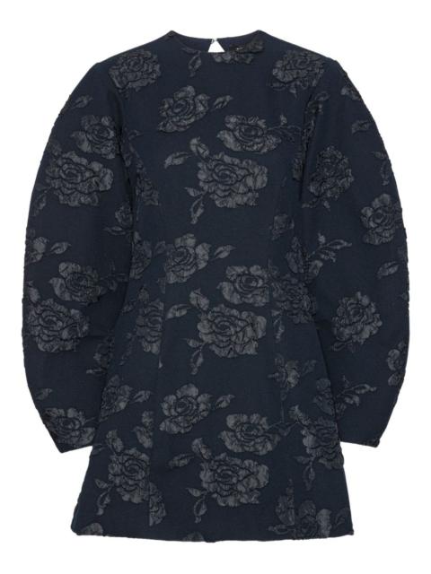 ROTATE floral-jacquard mini dress