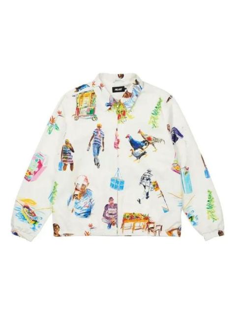 PALACE PALACE Abstract Printing Zipper Jacket Unisex White P20JK003
