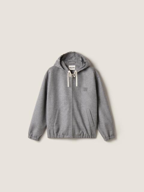 Miu Miu Double cashmere and wool hoodie jacket