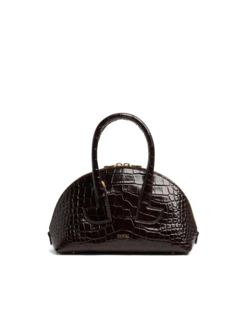 PATOU crocodile-effect half-moon crossbody bag
