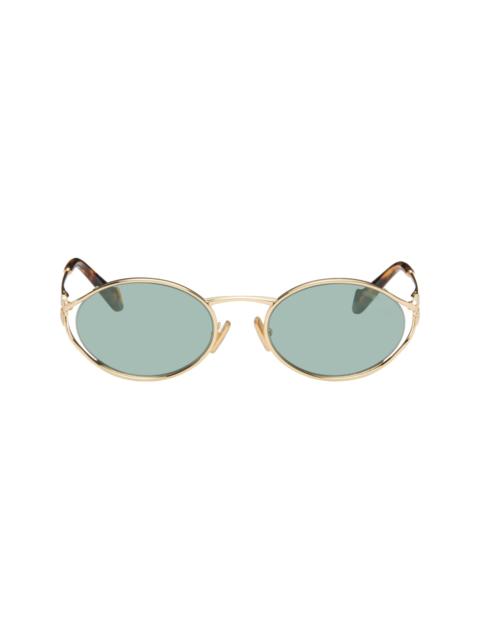 Miu Miu Gold 'Miu Miu Logo' Sunglasses